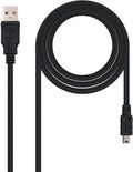 Cabo USB 2.0 Nanocable USB-A/M > Mini USB-B/M 0.5 M Preto