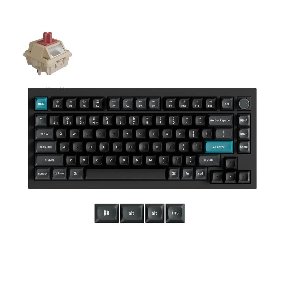 Teclado Mecânico Keychron Q1 Ultra 8K 75% Wireless Keychron Silk POM Switch Red Linear