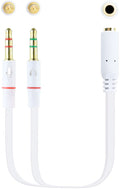 Cabo de Divisão Áudio Nanocable Jack 3,5/F 3 PINOS 2x Jack 3,5/M 4 PINOS 20 CM Branco