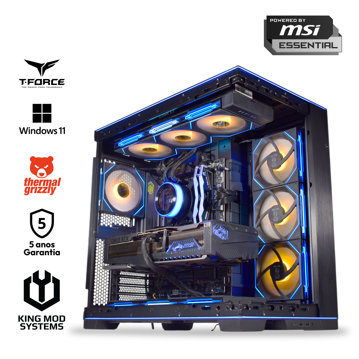Computador King Mod Gamer-PC Ryzen 7 9850X3D 64GB DDR5 2TB RTX 5090 WiFi W11 V2