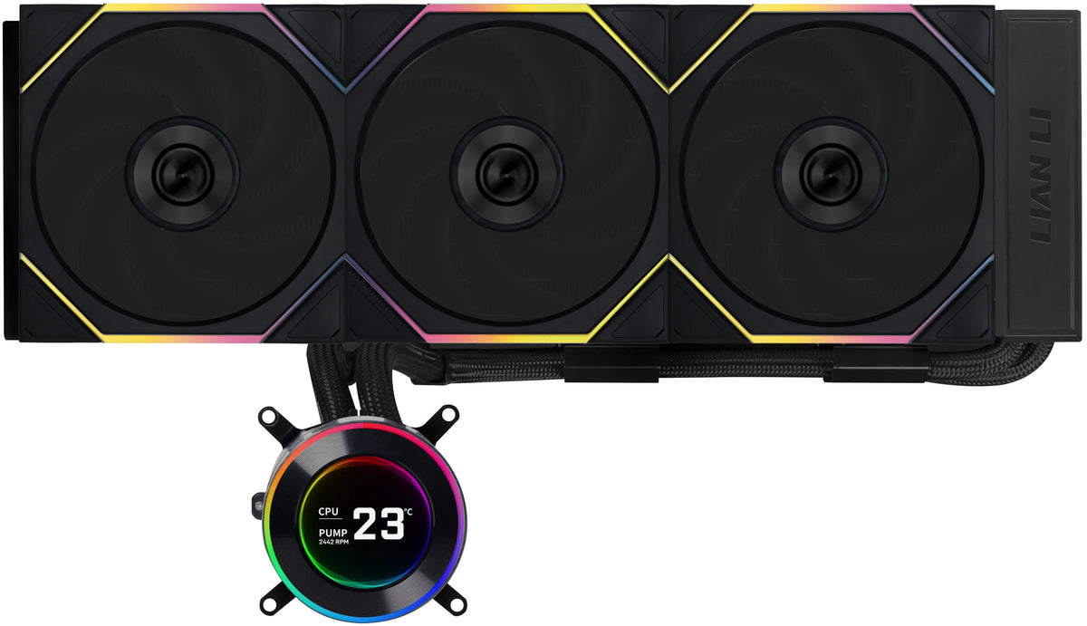 Water Cooler CPU AIO Lian Li HydroShift II LCD-C 360TL Wireless Preto - 360mm