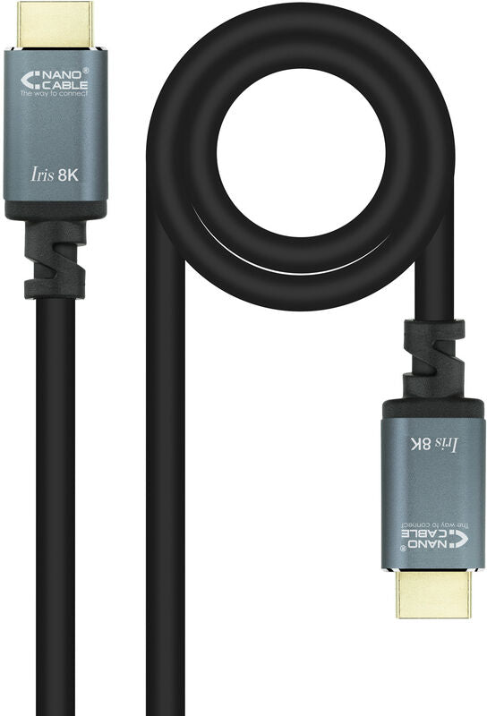 Cabo HDMI V2.1 8K Nanocable IRIS A M/M 2 M Preto