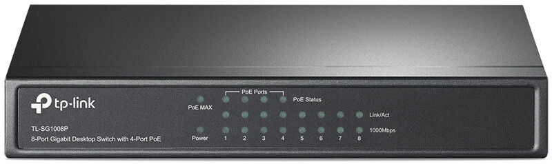 Switch TP-Link TL-SG1008P 8 Portas Gigabit c/ 4 Portas PoE