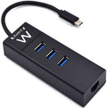 Hub USB Ewent 3 Portas USB 3.1 Gen 1 Type C + 1 Porta RJ45 Gigabit