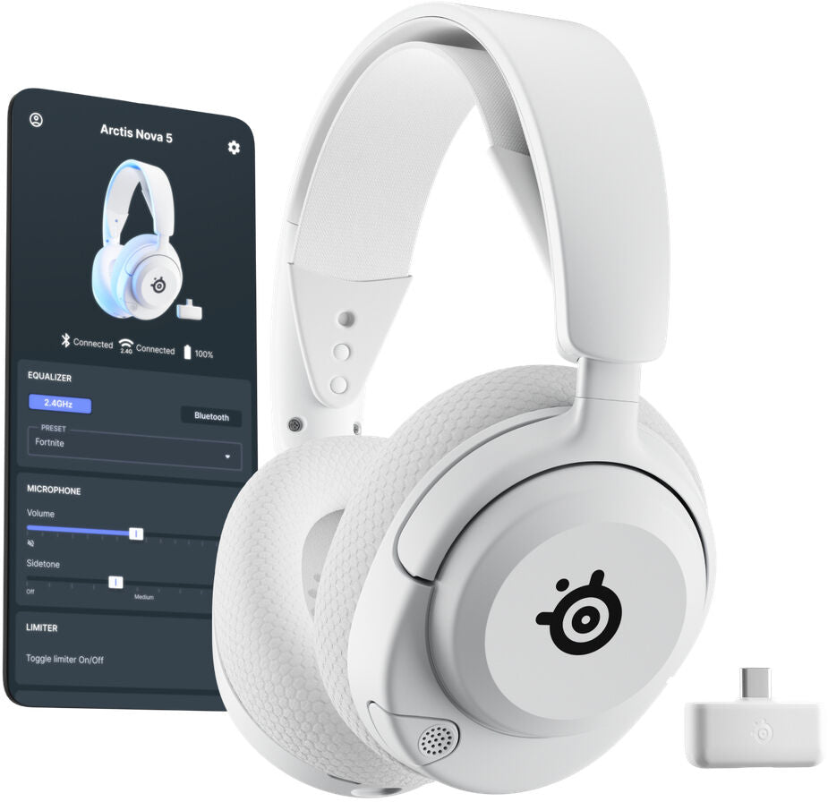 Headset SteelSeries Arctis Nova 5 Wireless/Bluetooth Branco