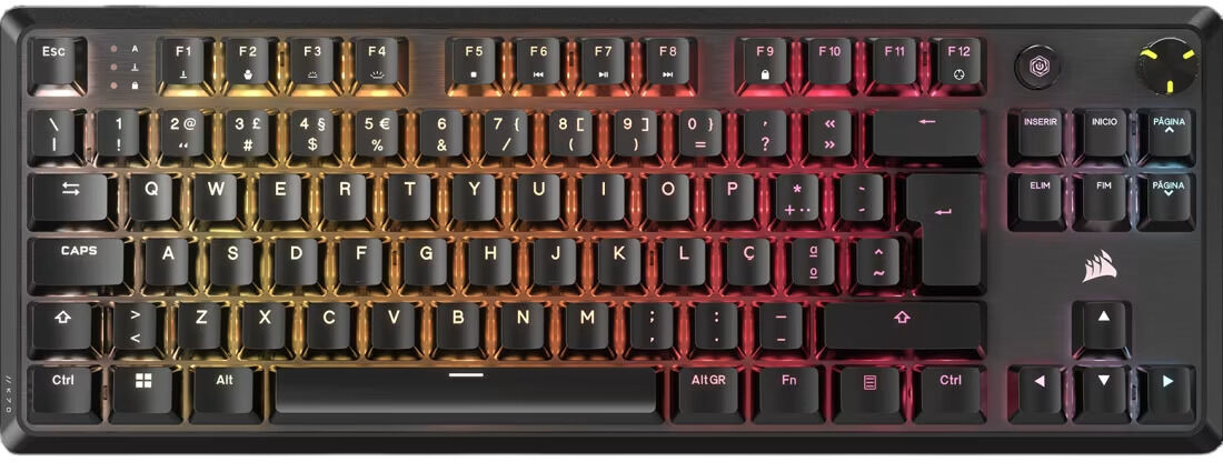 Teclado Mecânico Corsair K70 Core TKL RGB Switches MLX Red Preto (PT)