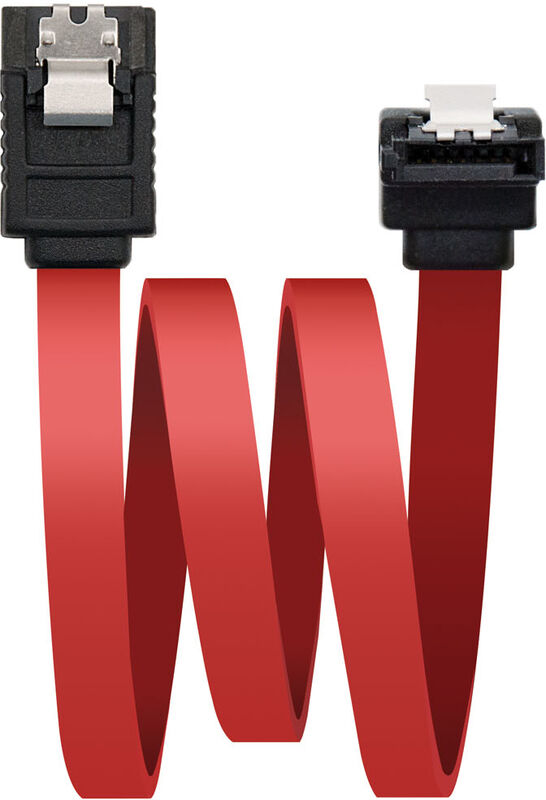 Cabo SATA III Angular Nanocable 50 CM Vermelho c/trave