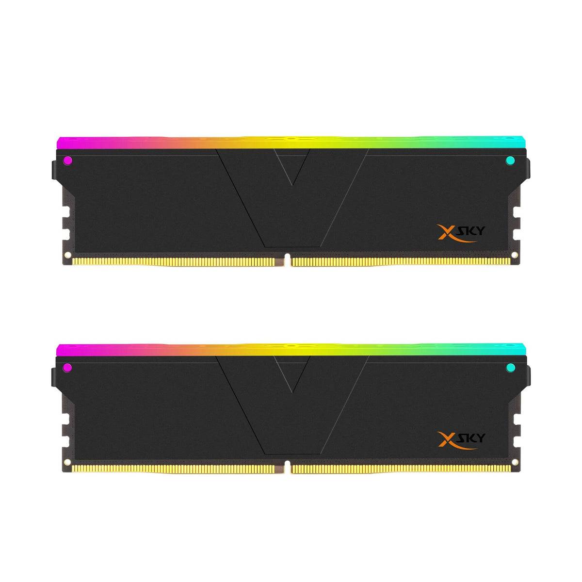 V-Color Kit 32GB (2 x 16GB) DDR5 6000MHz Manta Xsky RGB EXPO Preto CL30 (APENAS COMPATÍVEL COM RYZEN)
