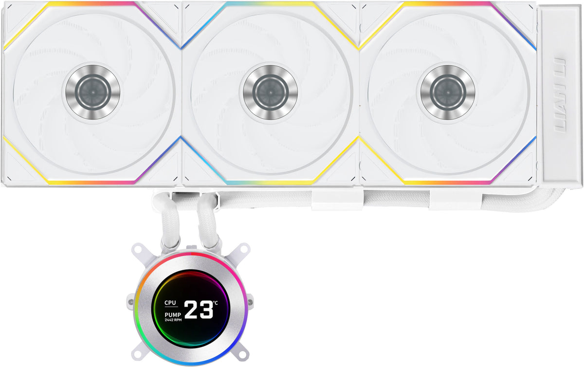 Water Cooler CPU AIO Lian Li HydroShift II LCD-C 360TL Wireless Branco - 360mm