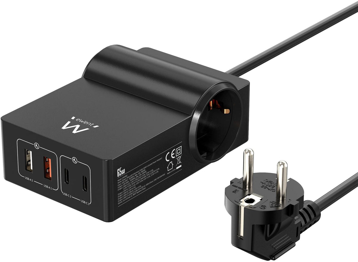 Estação de Carregamento Ewent 65W USB GaN