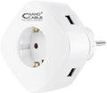 Carregador tomada Nanocable 2 USB A / 1 USB-C e Tomada integrada