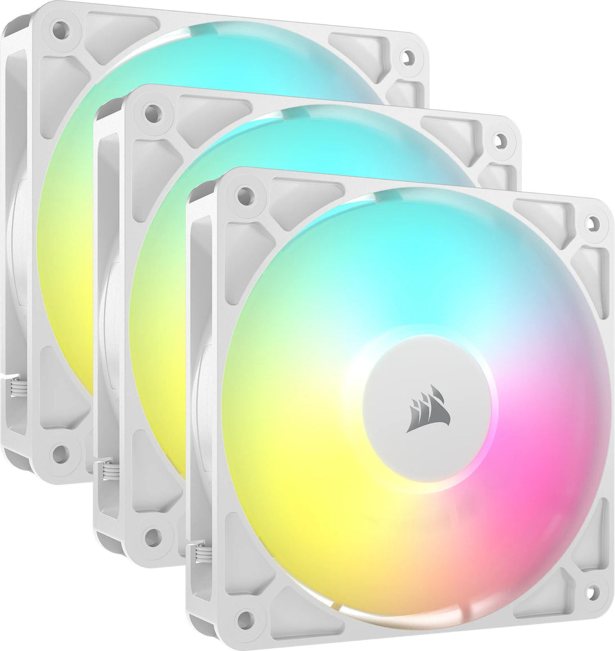 Ventoinha Corsair RS120 ARGB PWM Branca 120mm (Pack 3)