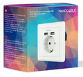 Tomada de Parede Nanocable Schuko c/ 2x USB-A (2.4A) Branco