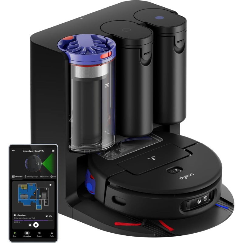 Robot Aspirador Dyson Spot+Scrub AI Friegasuelos controlo por Wifi Preto