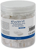 Fichas RJ45 Ewent Modulares Cat.6 U/UTP Transparentes (Pack-100)