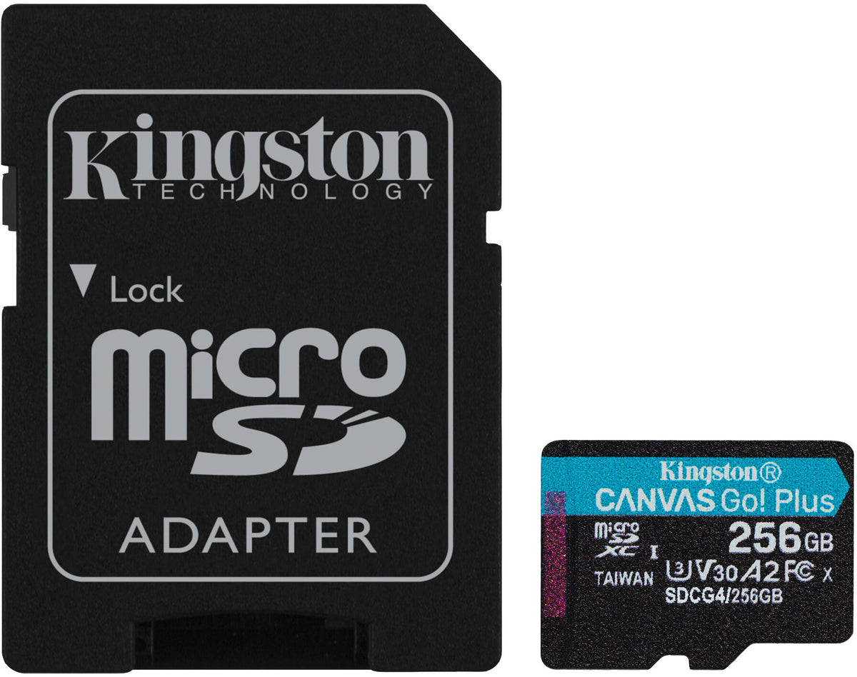 Cartão Kingston Canvas Go! Plus Gen4 200MB/s MicroSDXC UHS-I U3 V30 A2 256GB