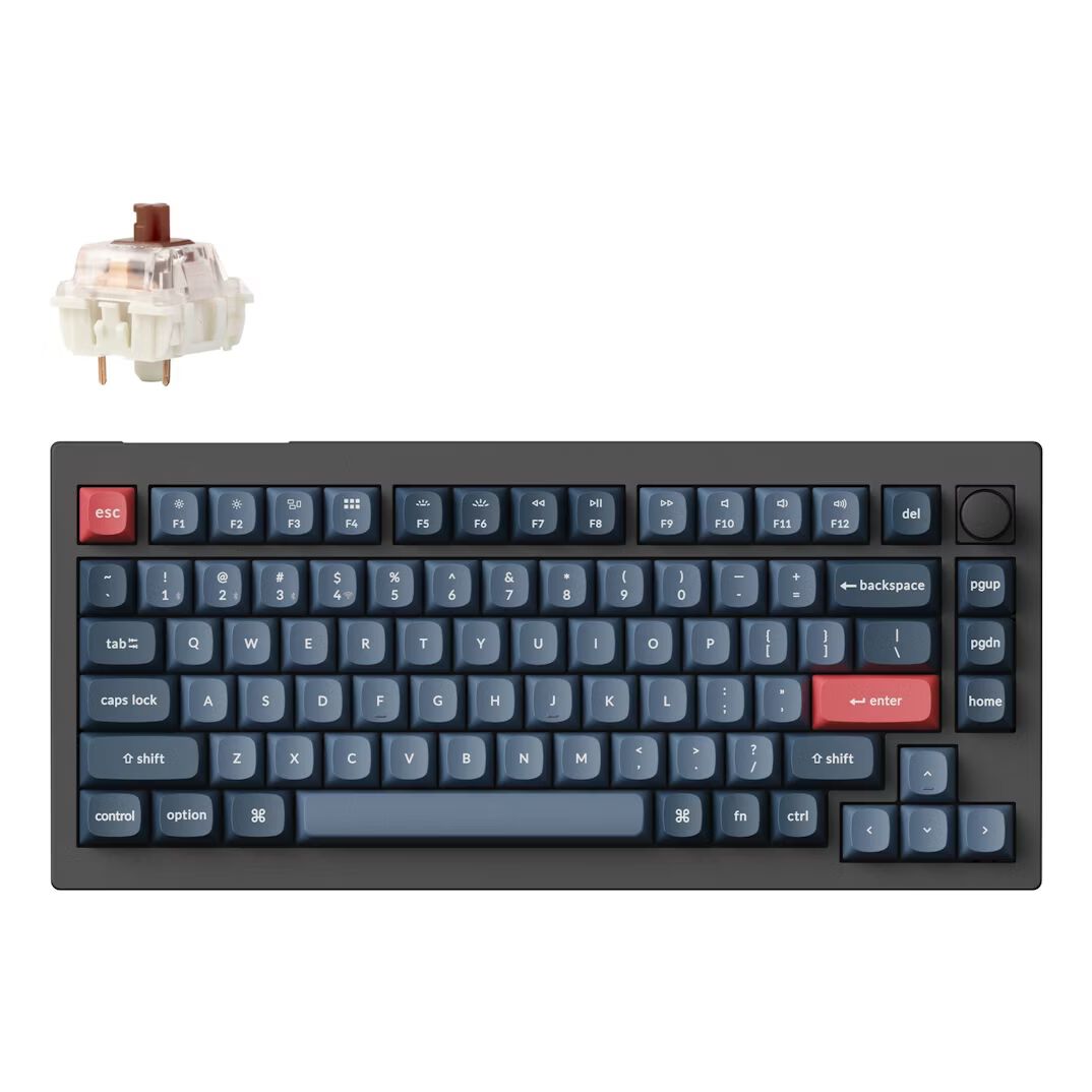 Teclado Mecânico Keychron V1 Max 75% Wireless Gateron Jupiter Switch Brown Tactile