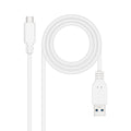 Cabo USB 3.1 Gen2 10Gbps 3A Nanocable USB-C/M > USB-A/M 2 M Branco