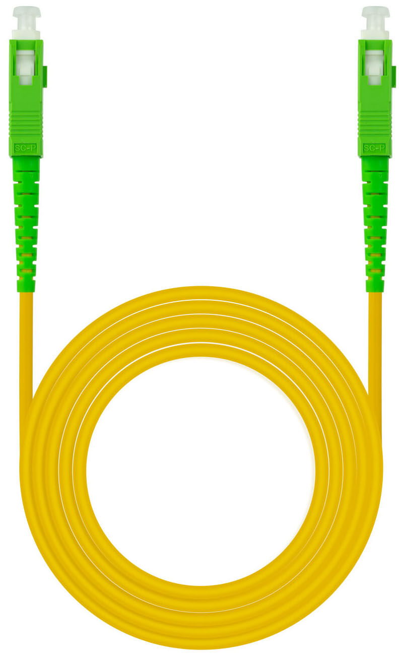 Cabo de Fibra Óptica Nanocable SC/APC-SC/APC Monomodo Simplex LSZH 3 M Amarelo
