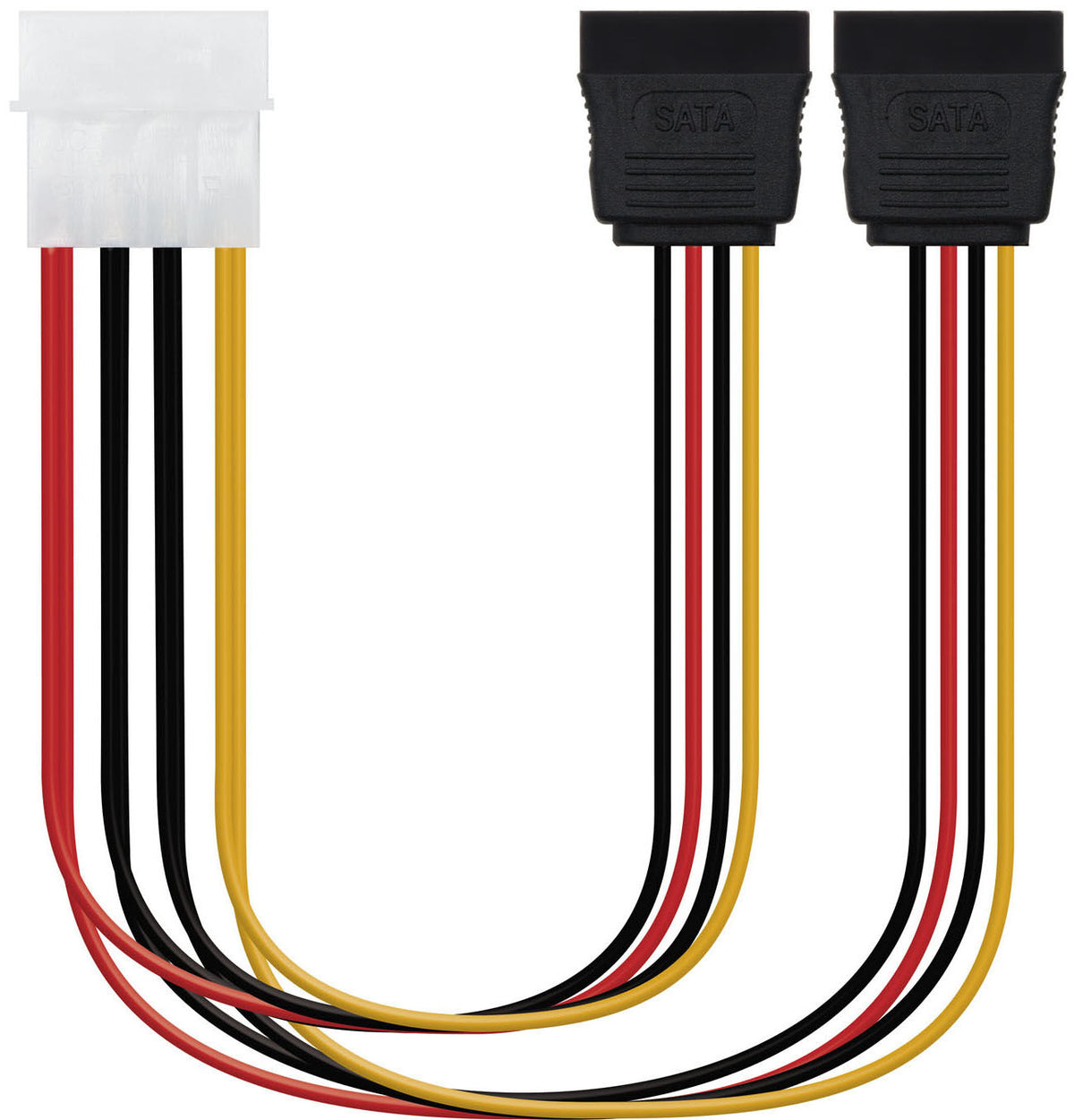 Cabo de Alimentação SATA Nanocable 5.25" (Molex 4Pinos) M 2x SATA F 20 CM
