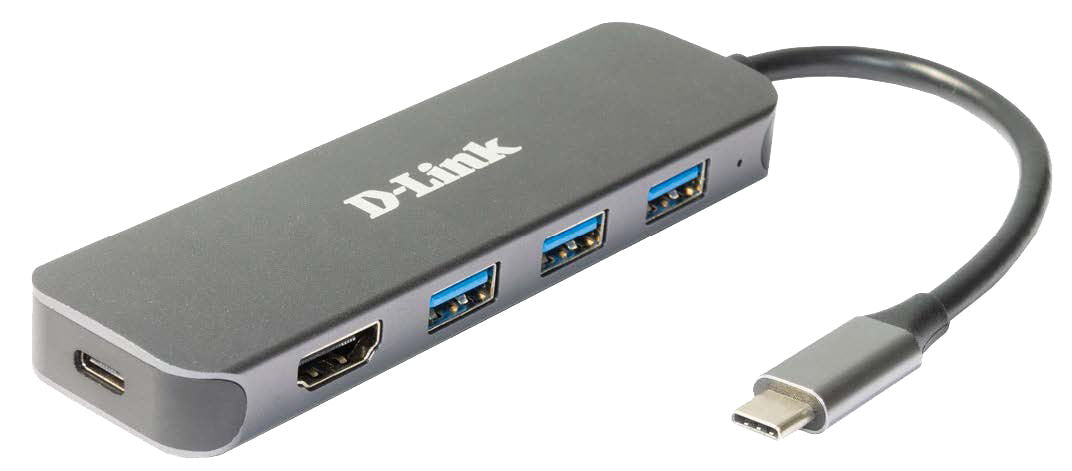 HUB USB D-Link USB-C Macho > 3 x USB 3.0 (SS) + 1 x HDMI (4K Ready) + 1 x USB-C (Thunderbolt 3)