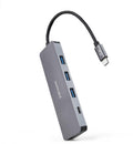Hub USB-C Nanocable 3x USB 3.0 Type A + 1x USB-C 10 CM Cinzento