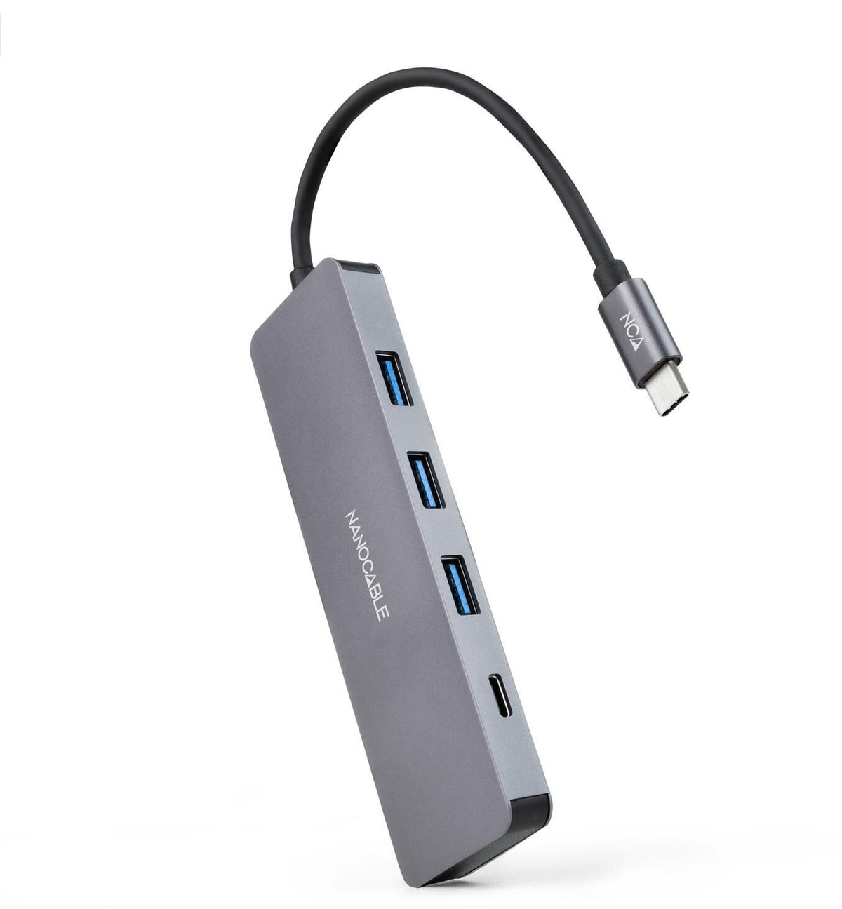 Hub USB-C Nanocable 3x USB 3.0 Type A + 1x USB-C 10 CM Cinzento