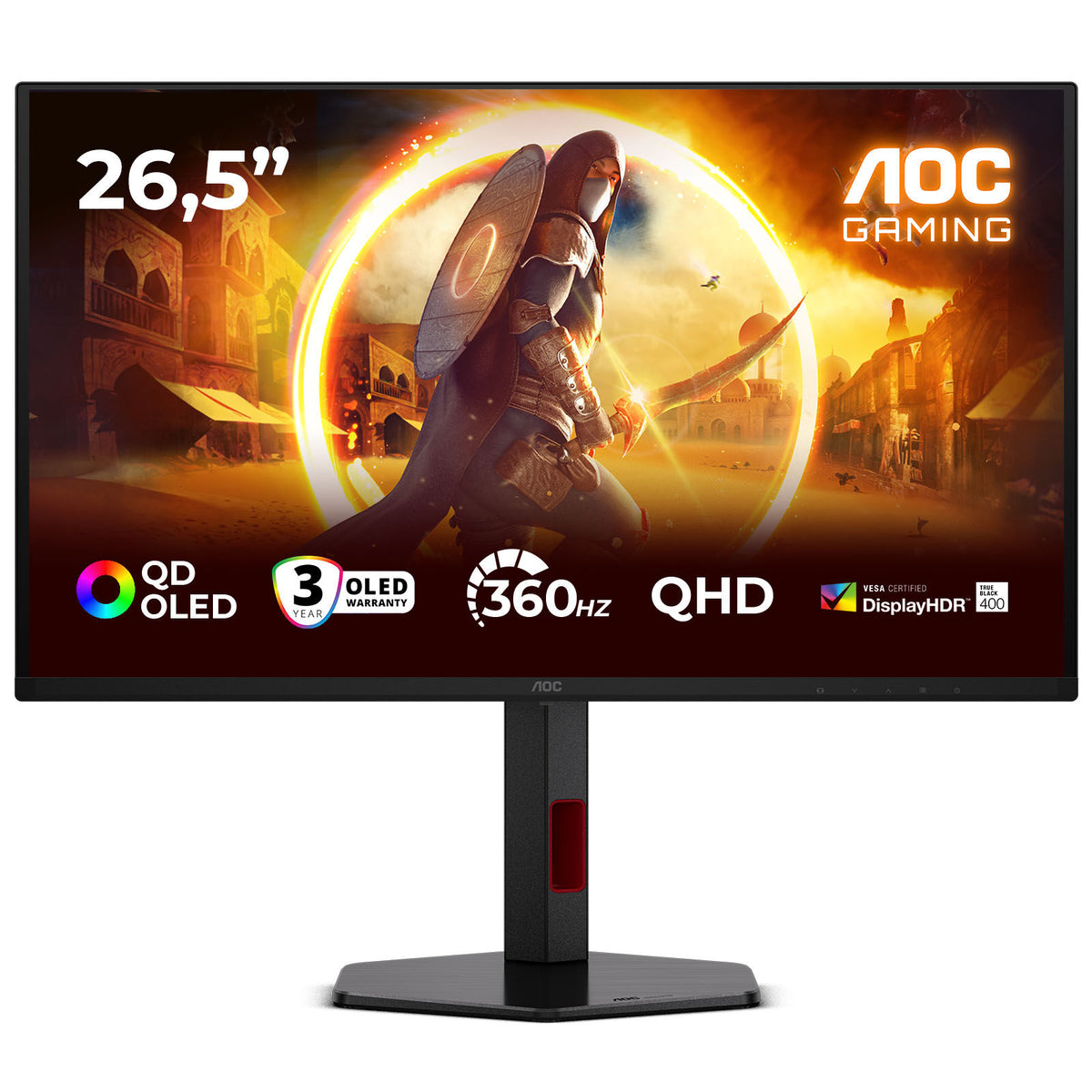 Monitor AOC Gaming 26.5" Q27G4SDR QD-OLED QHD 360Hz 0,03ms Adaptive-Sync HDR1000