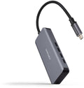 Hub Nanocable USB-C > 4xUSB-C 10 CM Cinzento