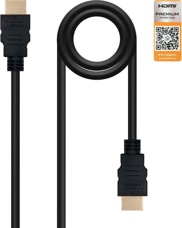 Cabo HDMI V2.0 4K@60Hz 18Gbps / Ethernet Nanocable A M/M 0.5 M Preto