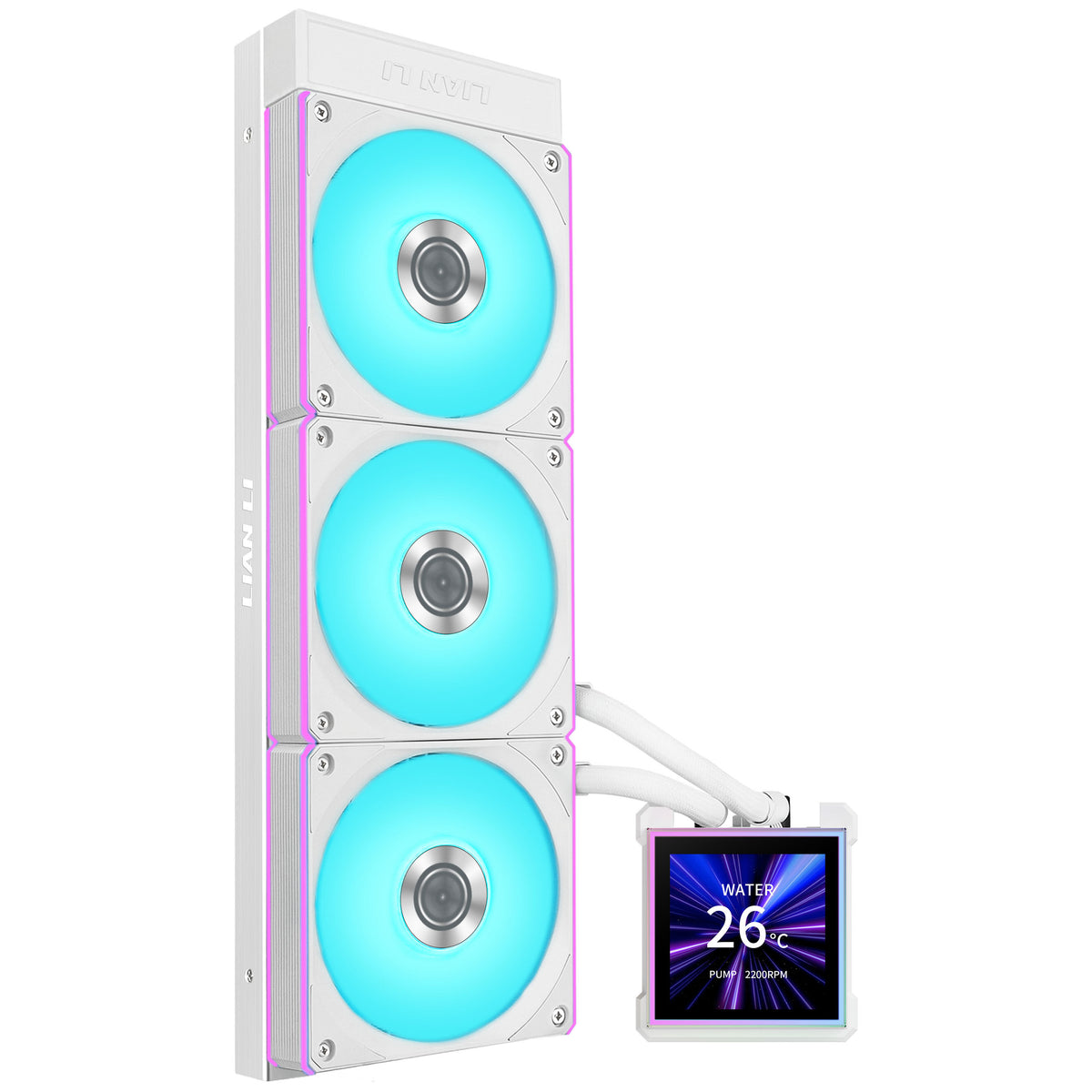 Water Cooler CPU AIO Lian Li HydroShift II LCD-S 360CL Wireless Branco - 360mm
