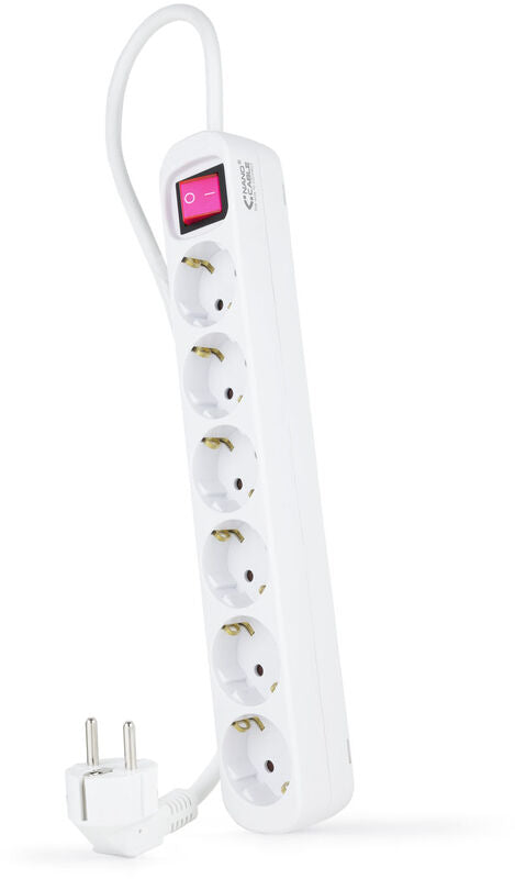 Régua Nanocable 6 Tomadas com switch 1.4 M Branco