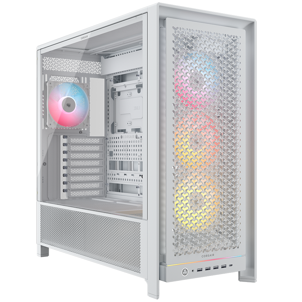 Caixa E-ATX Corsair Frame 5000D RS ARGB Airflow Branca Vidro Temperado