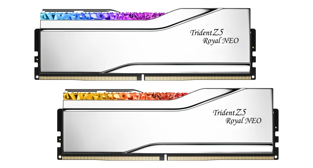 G.Skill Kit 32GB (2 x 16GB) DDR5 6000MHz Trident Z5 Royal Neo RGB EXPO CL28 Prateada