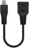 Cabo USB 2.0 OTG Nanocable Micro B/M-A/F 15 CM Preto