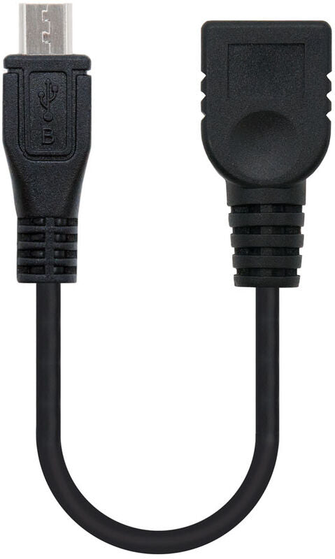 Cabo USB 2.0 OTG Nanocable Micro B/M-A/F 15 CM Preto