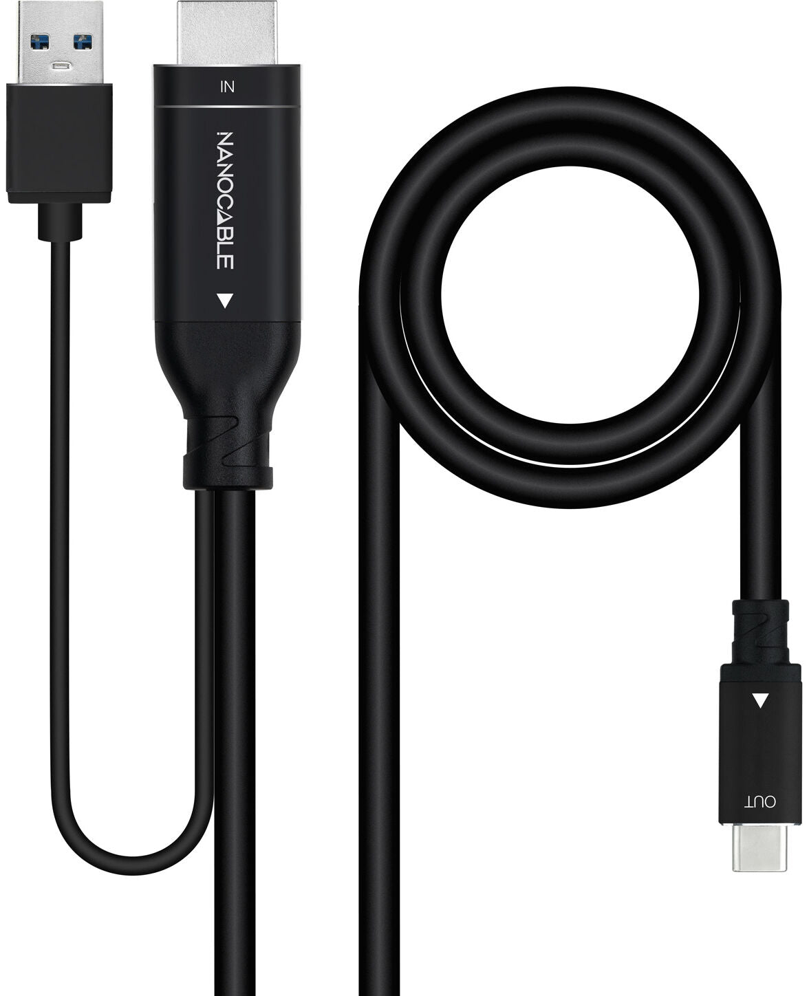 Cabo Conversor Nanocable HDMI 2.0 > USB-C 1.8 M Preto