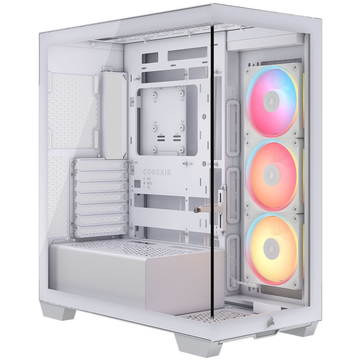 Caixa E-ATX Corsair 3500X LXR Link RGB Branca Vidro Temperado