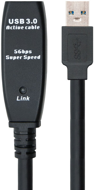 Cabo USB 3.0 Nanocable Extensão USB-A M/F 15 M Preto