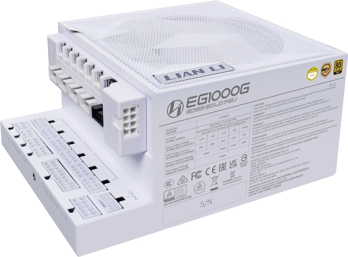 Fonte Modular Lian Li Edge 1000W 80+ Gold Branco