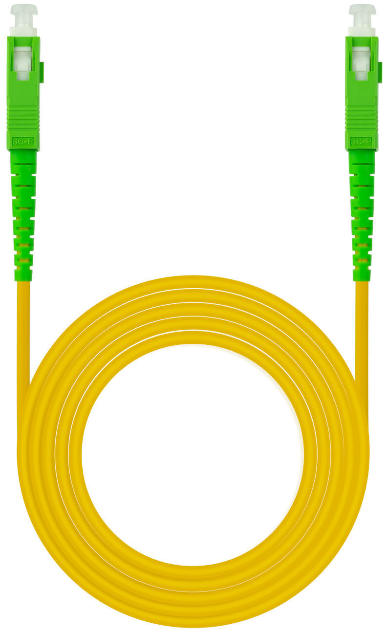 Cabo de Fibra Óptica Nanocable SC/APC-SC/APC Monomodo Simplex LSZH 2 M Amarelo