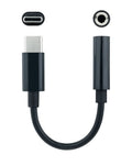 Cabo Conversor de Áudio Nanocable USB-C/M Jack 3.5/F 11 CM Preto