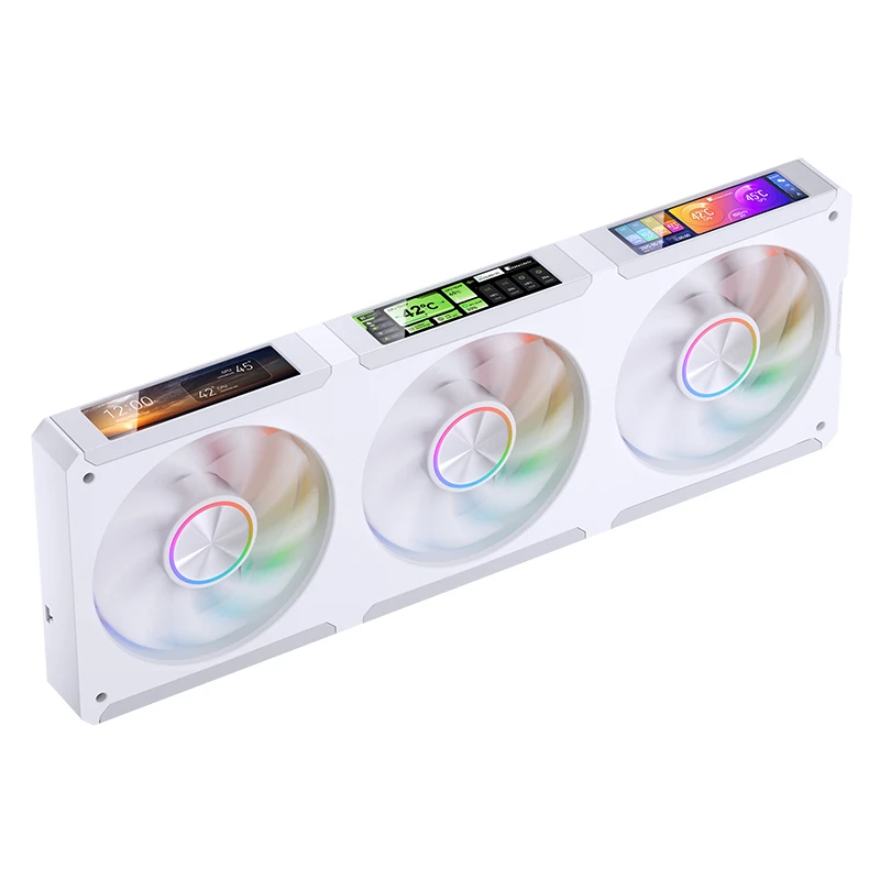Ventoinha Jonsbo ZC-360  RGB Single-Frame LCD Brancas - Tripla Ventoinha 120mm ( 360mm )