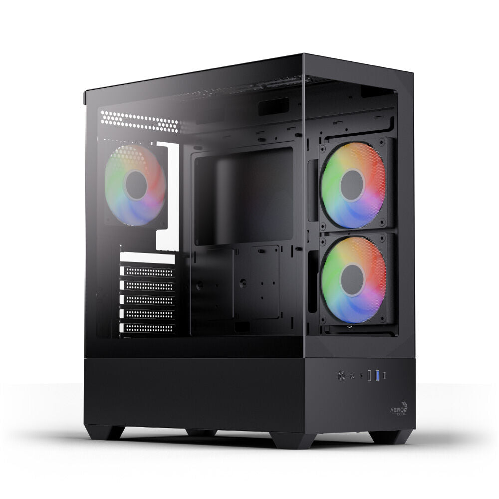 Caixa ATX Aerocool P500D Digi ARGB Vidro Temperado Preto