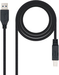 Cabo USB 3.0 Impressora Nanocable USB-A/M > USB-B/M 2 M Preto